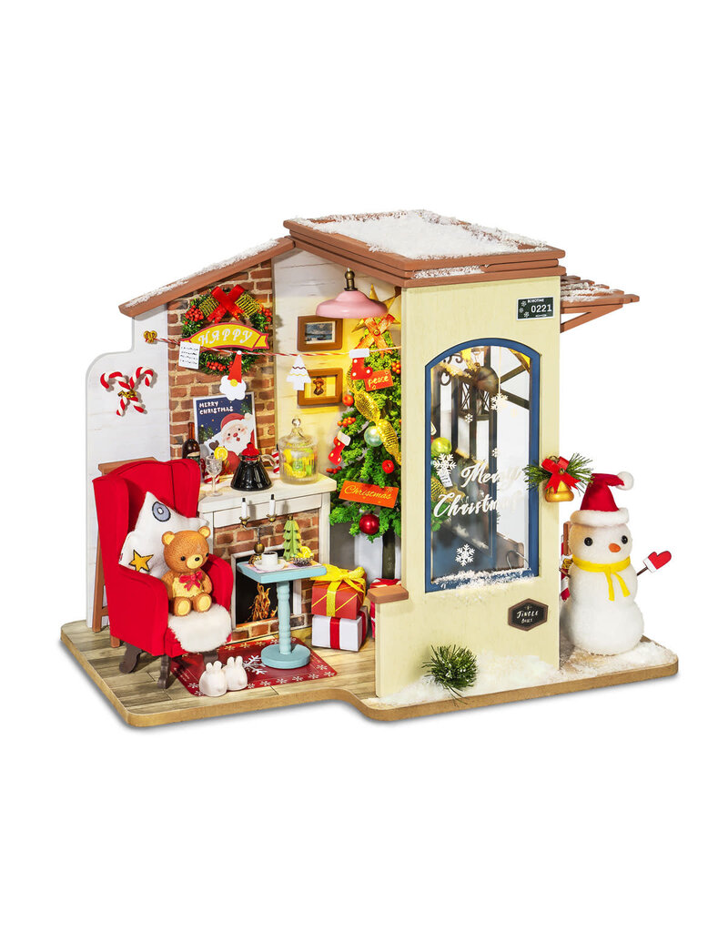 ROBOTIME ROEDG180 DIY MINIATURE HOUSE: CHRISTMAS PATIO - SNOW HOUSE