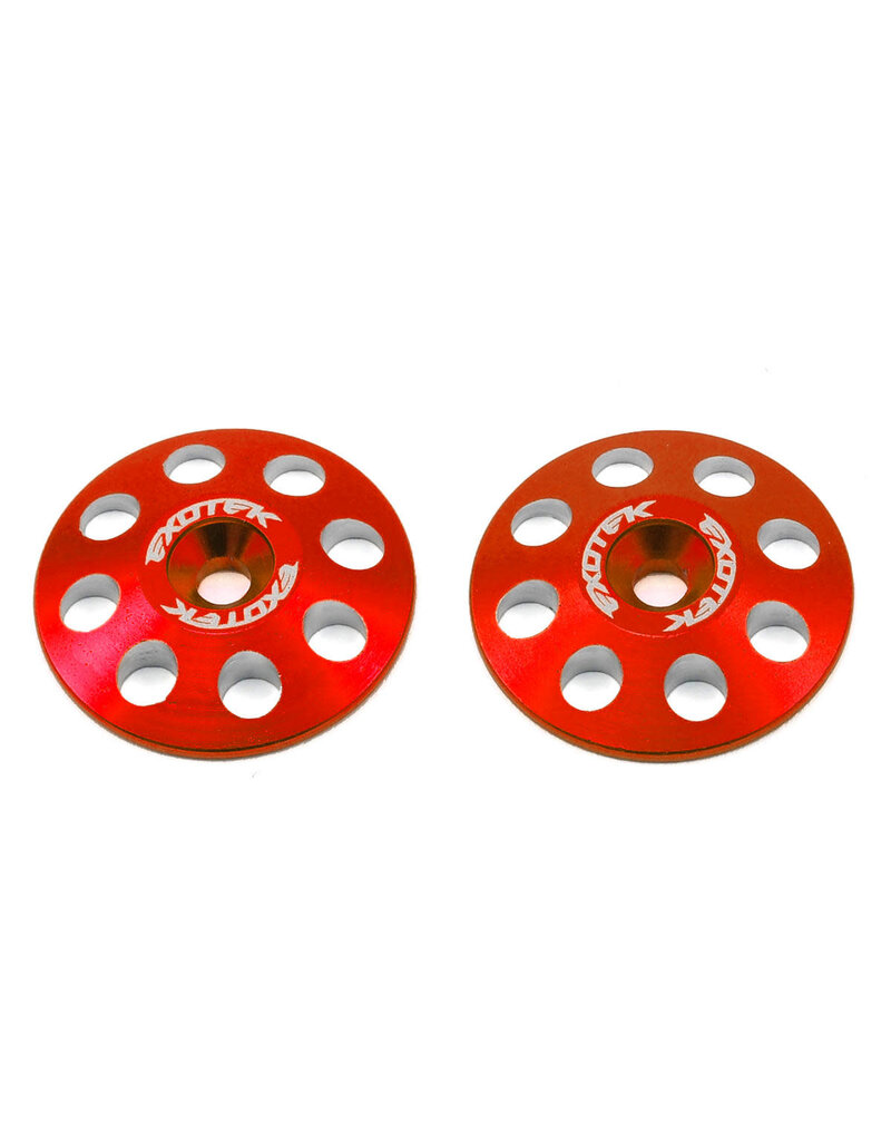 EXOTEK EXO1665RED 22MM 1/8 XL ALUMINUM WING BUTTONS (2) (RED)