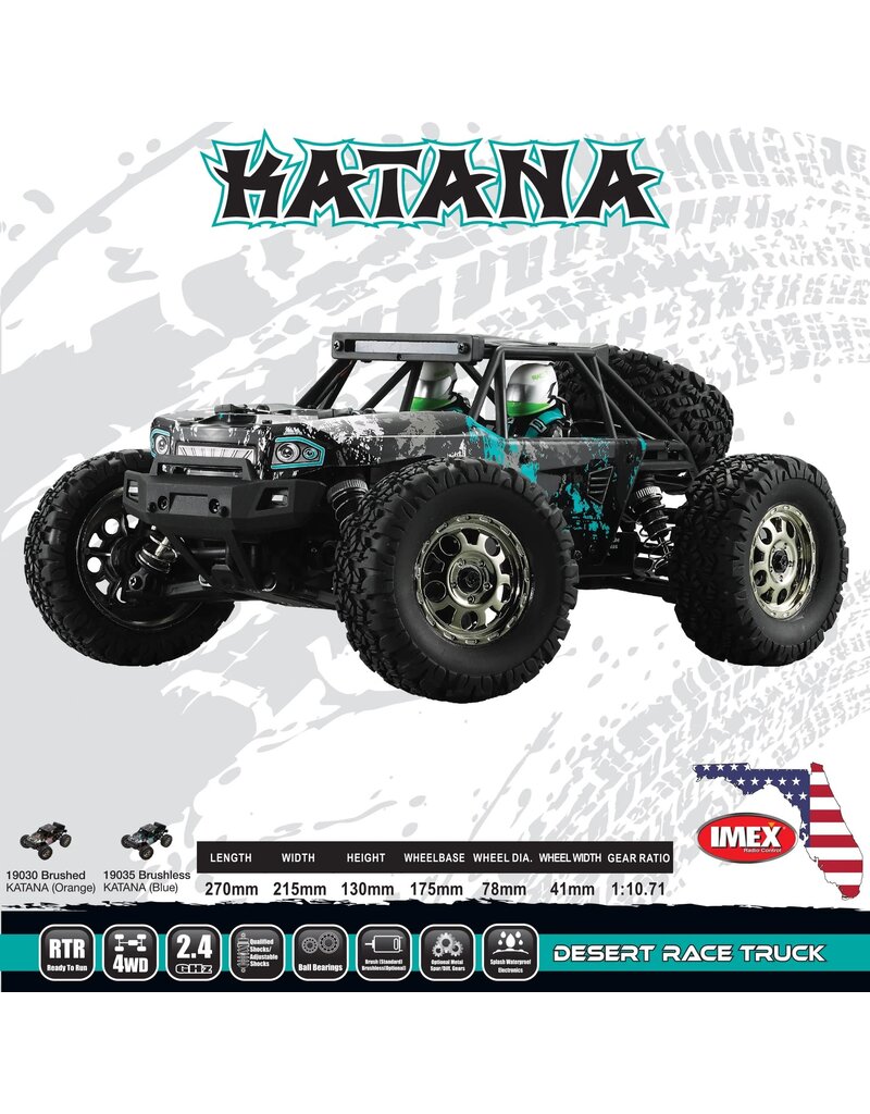 IMEX IMX19030 1:16 DESERT RACER KATANA TRUCK BRUSHED: BLUE