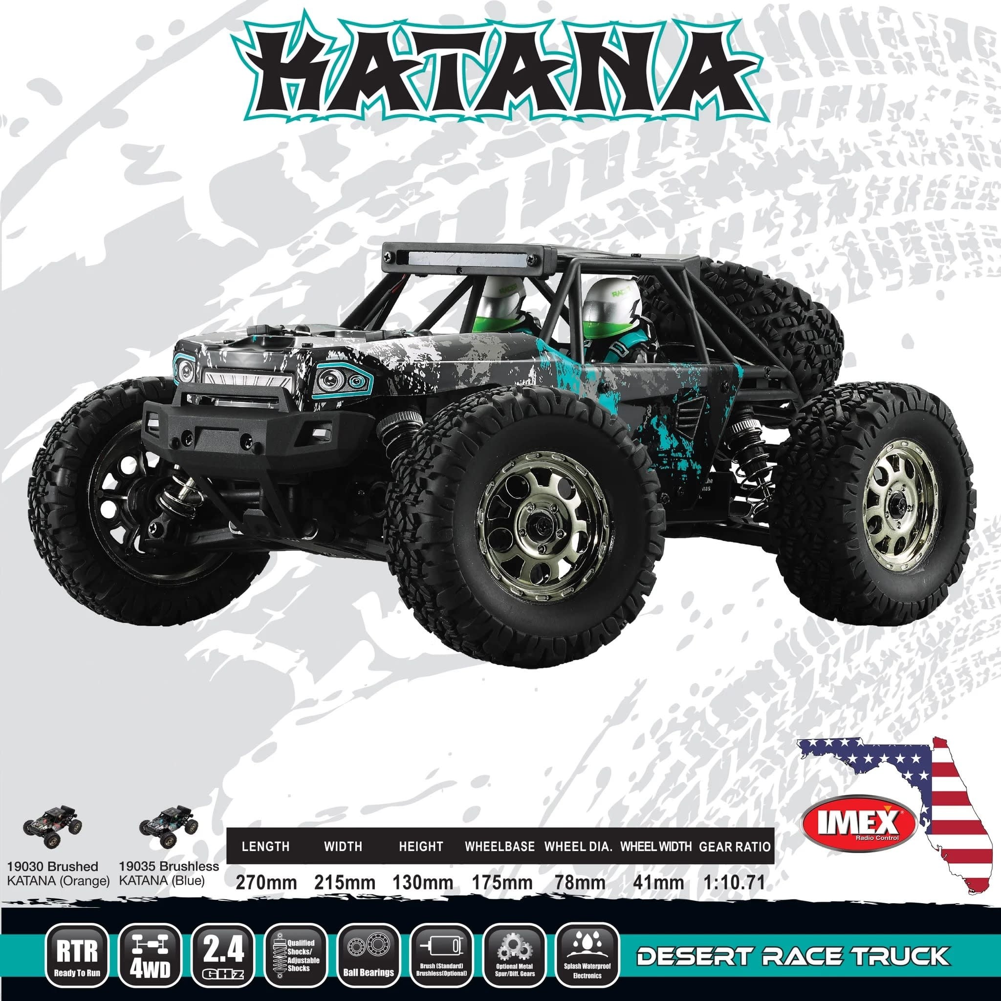 IMX19030 1:16 DESERT RACER KATANA TRUCK BRUSHED: BLUE
