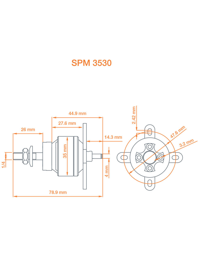SPEKTRUM SPMXAM4595 AVIAN 3530-1250KV OUTRUNNER BRUSHLESS MOTOR