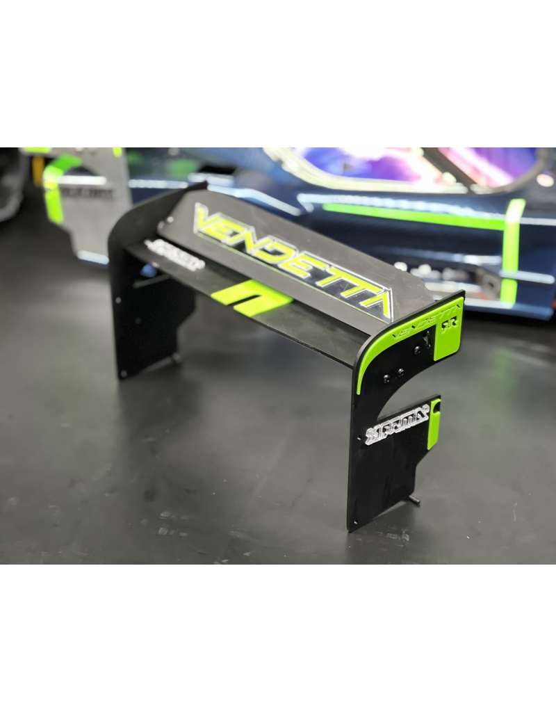 STUPID RC STP1181BK VENDETTA ADJUSTABLE REAR WING KIT BLACK
