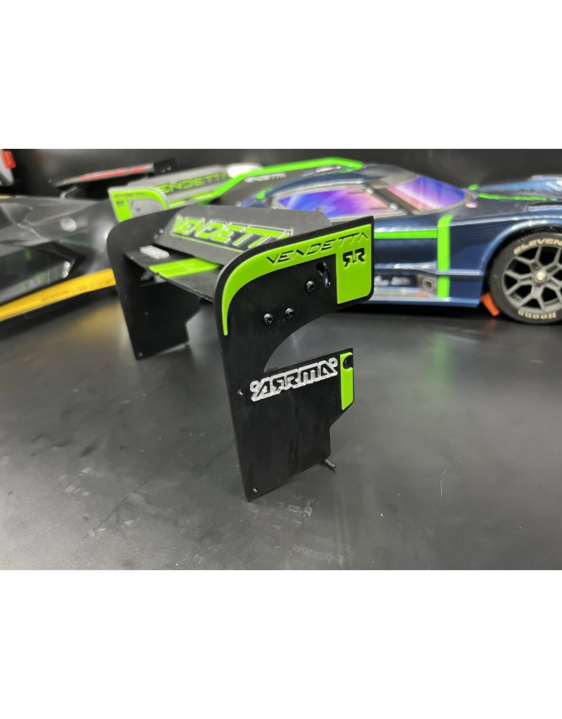 STUPID RC STP1181BK VENDETTA ADJUSTABLE REAR WING KIT BLACK