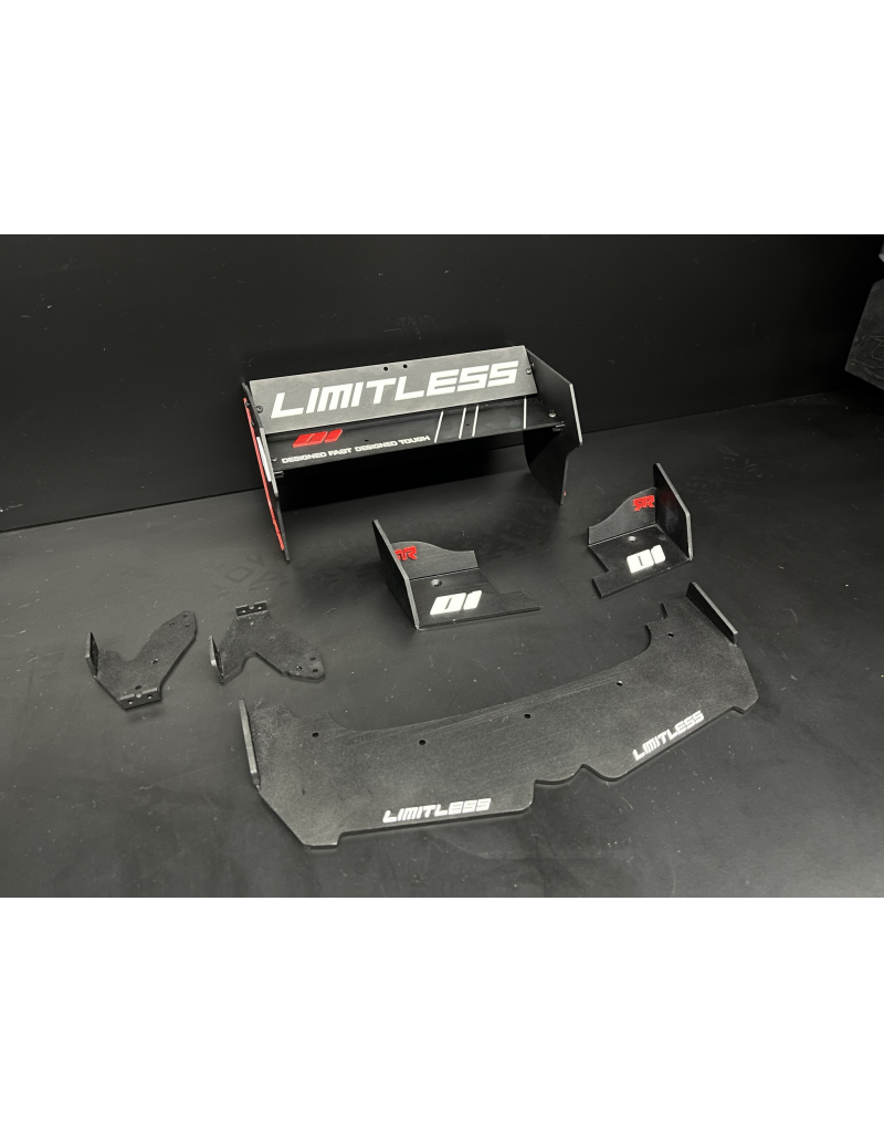 STUPID RC STP1135BK ACTIVE WING KIT W/ FRONT SPLITTER FOR LIMITLESS V2 BLACK (2PCS)