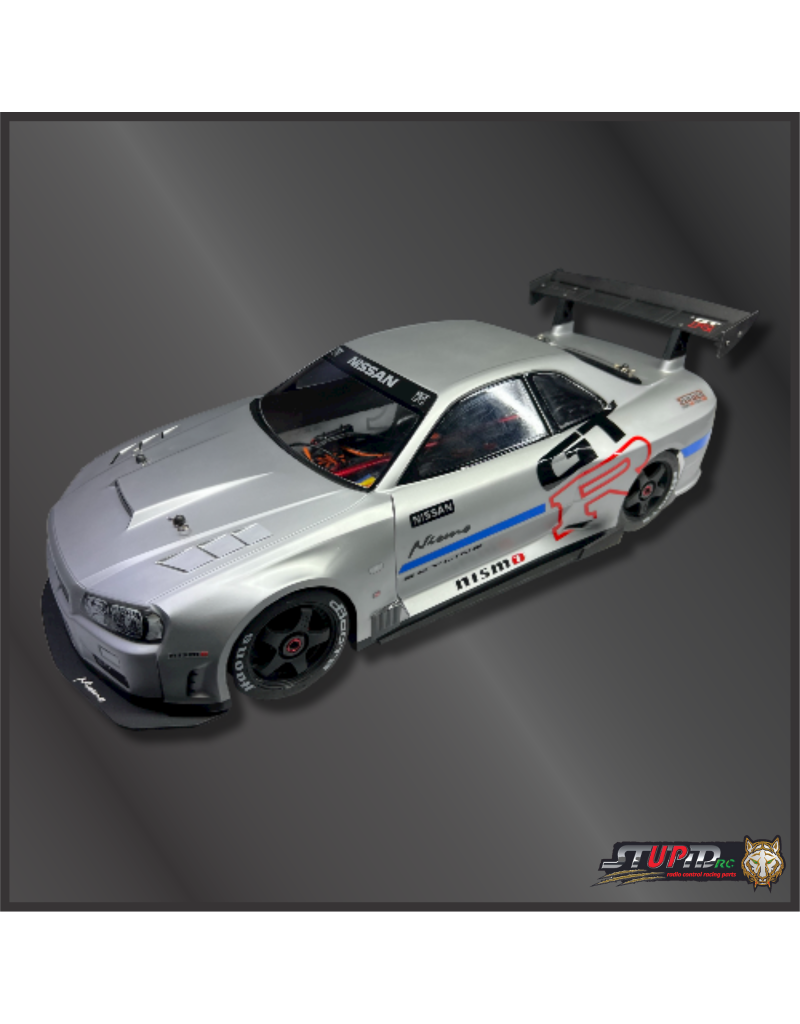 STUPID RC STP1198BK REAR WING FOR SKYLINE GTR BODY BLACK