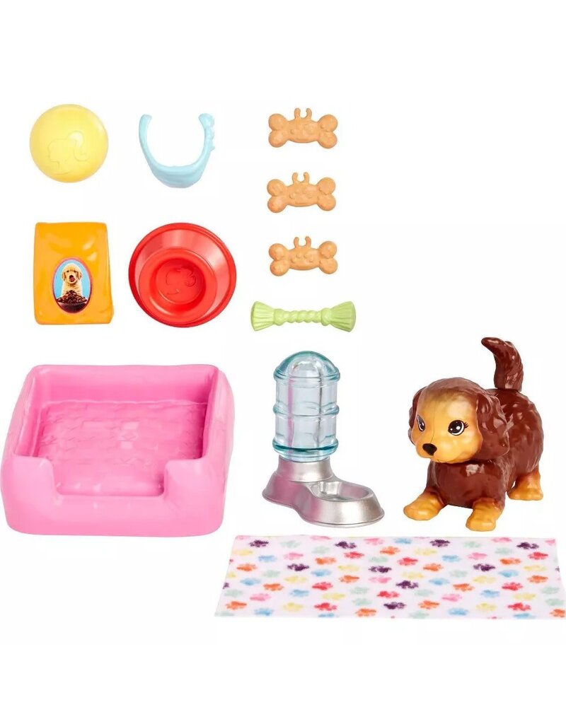 BARBIE MTL HKD81/HKD82 BARBIE PET AND ACCESSORIES SET WITH HEAD-NODDING PUPPY AND 10+ STORYTELLING