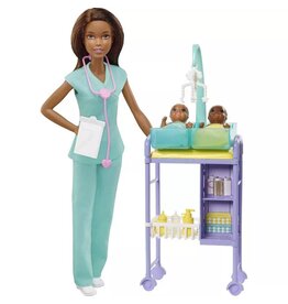 BARBIE MTL DHB63/GKH24 BARBIE YOU CAN BE ANYTHING BABY DOCTOR BRUNETTE DOLL AND PLAYSET
