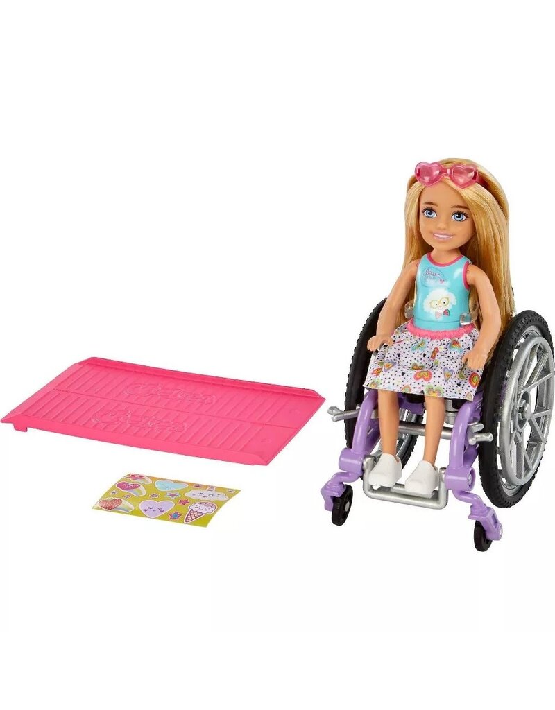 BARBIE MTL HGP28/HGP29 BARBIE CHELSEA WHEELCHAIR DOLL - SWEETS DRESS