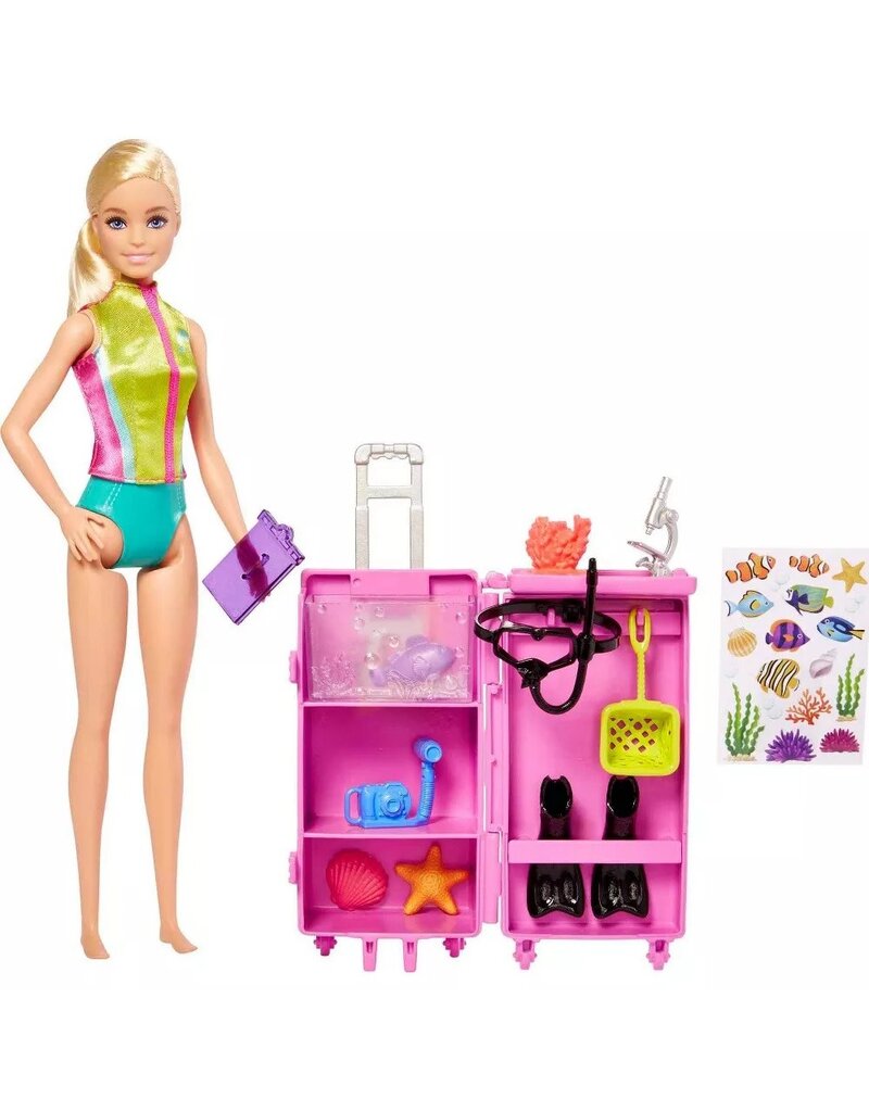 BARBIE MTL HMH26 BARBIE CAREERS MARINE BIOLOGIST DOLL BLONDE & MOBILE LAB PLAYSET