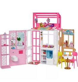 BARBIE MTL HCD47 BARBIE DOLLHOUSE PLAYSET - 2 LEVELS & 4 PLAY AREAS