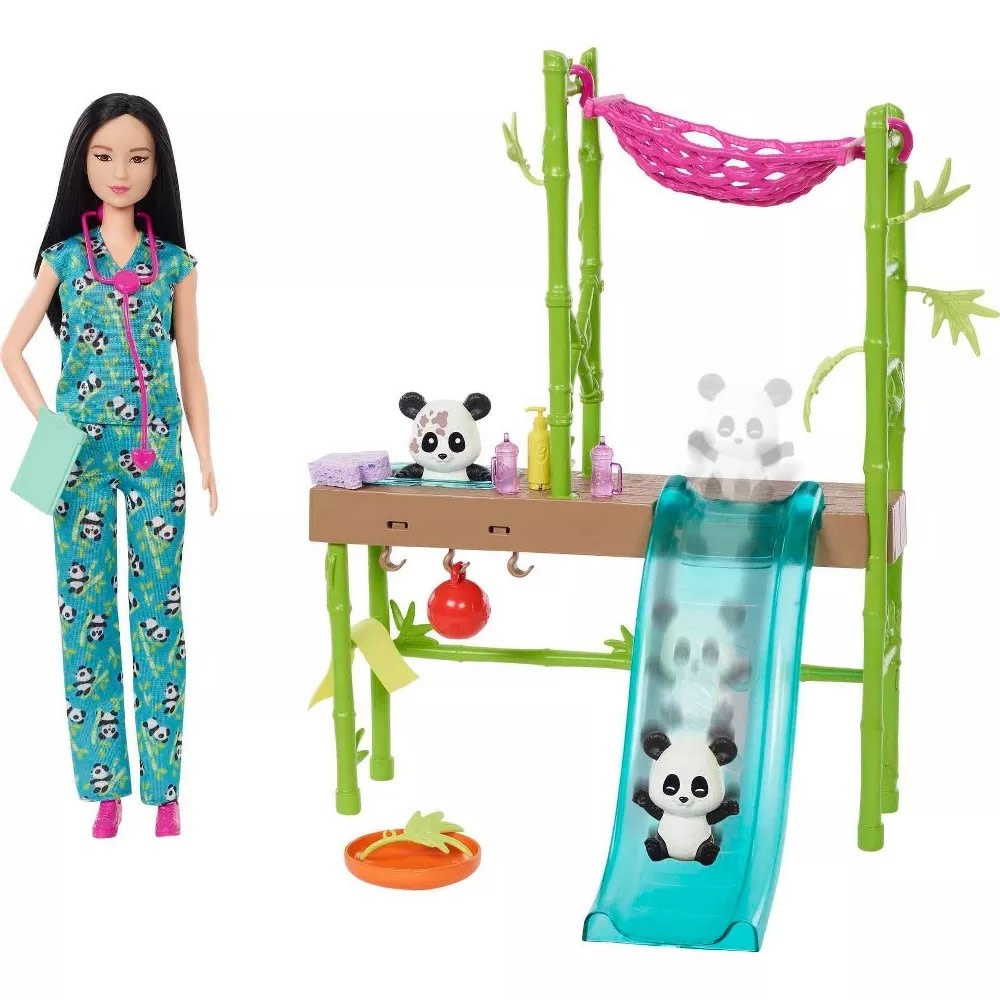 MTL HKT77 BARBIE PANDA CARE AND RESCUE PLAYSET WITH COLOR-CHANGE