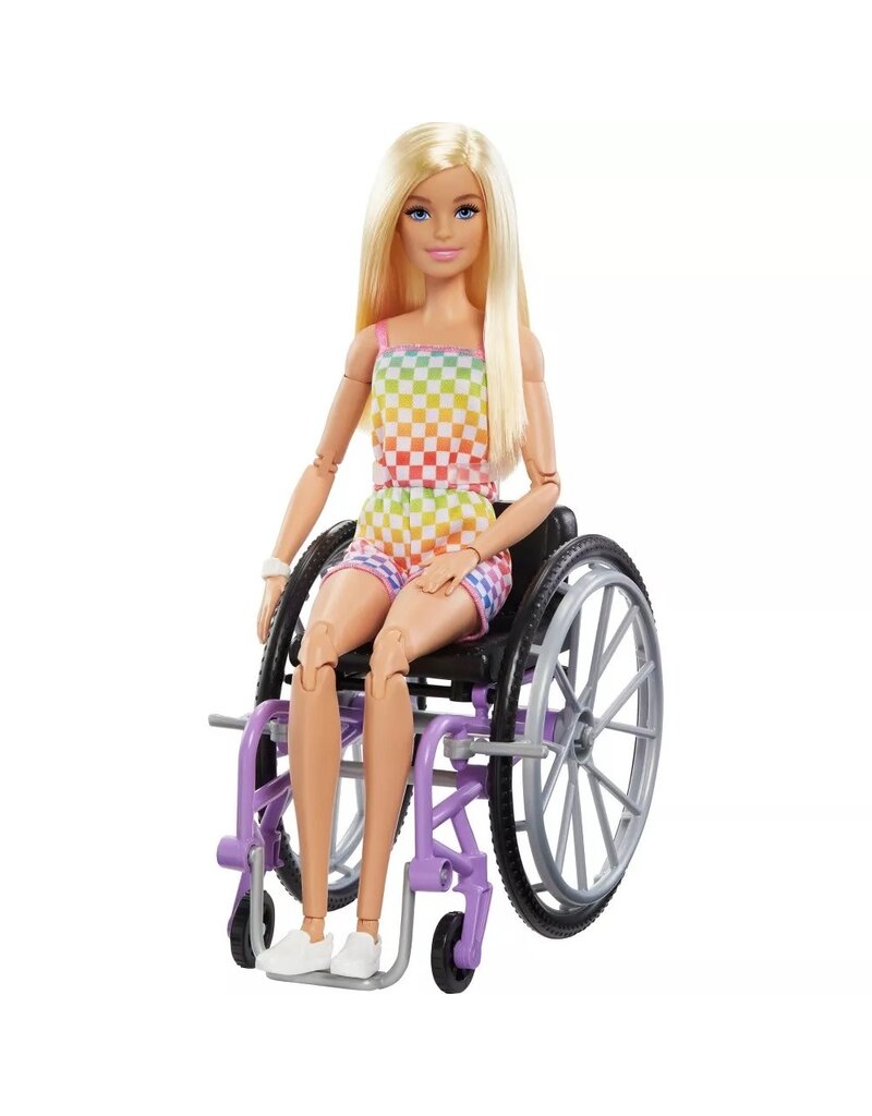 BARBIE MTL HJT13 BARBIE FASHIONISTAS DOLL WITH WHEELCHAIR AND RAMP AND BLONDE HAIR
