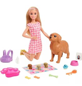 BARBIE MTL HCK74/HCK75 BARBIE DOLL NEWBORN PUPS PLAYSET