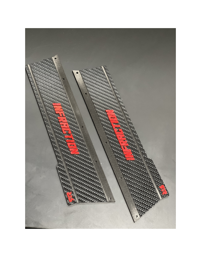 STUPID RC STP1172CF ARRMA IN FRACTON SIDE SKIRTS CARBON FIBER RED