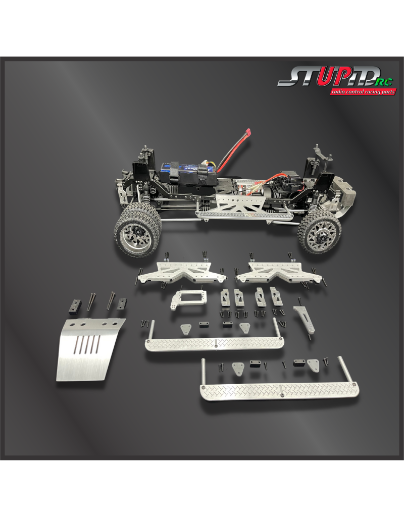 STUPID RC STP1900 LIFT KIT W/ SIDE STEPS AND FRONT SKID SILVER