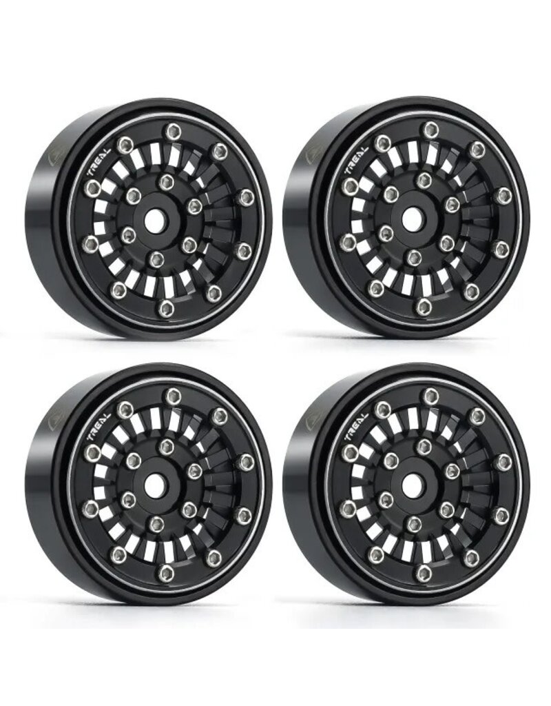 TREAL TRLX00392SURR SCX24 WHEELS 1.0 BEADLOCK 27.3G TYPE C BLACK (4)