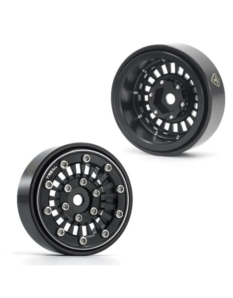 TREAL TRLX00392SURR SCX24 WHEELS 1.0 BEADLOCK 27.3G TYPE C BLACK (4)