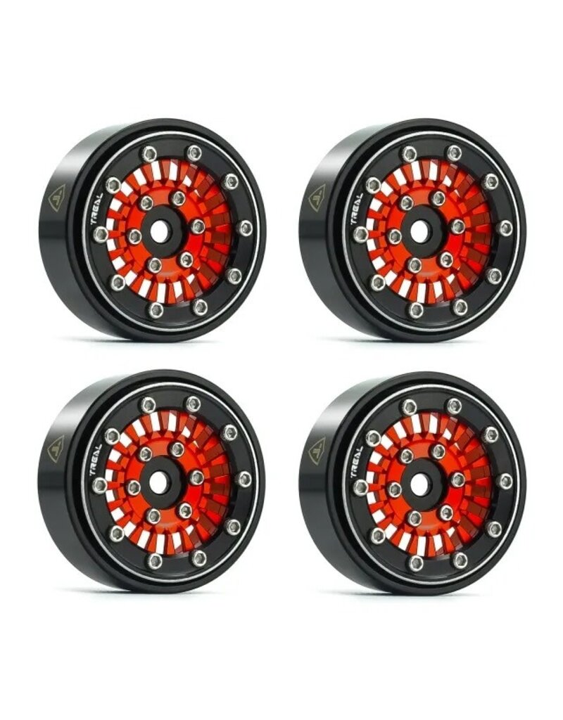 TREAL TRLX003932QM1 SCX24 WHEELS 1.0 BEADLOCK TYPE C 27.3G: RED (4)