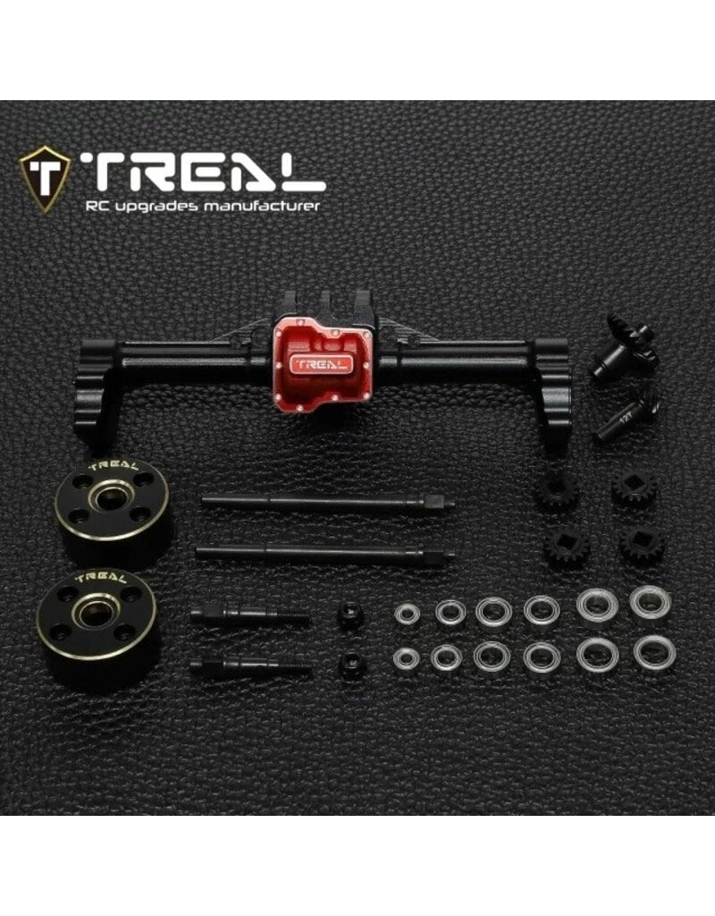 TREAL TRLX003TLIV3L TRX-4M REAR PORTAL AXLES COMPLETE KIT BLACK