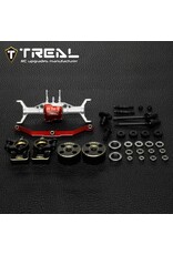 TREAL TRLX003TLISRZ TRX-4M FRONT PORTAL AXLE COMPLETE KIT SLIVER/ RED