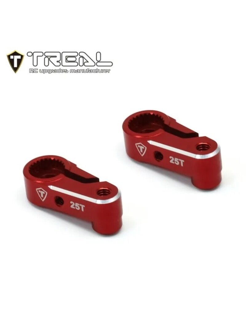 TREAL TRLX003QXEFEV 7075 SERVO HORN 25T FOR TRX-4M RED