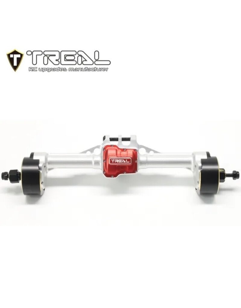 TREAL TRLX003TM0TKX REAR PORTAL AXLE COMPLETE KIT FOR TRX-4M SILVER/ RED