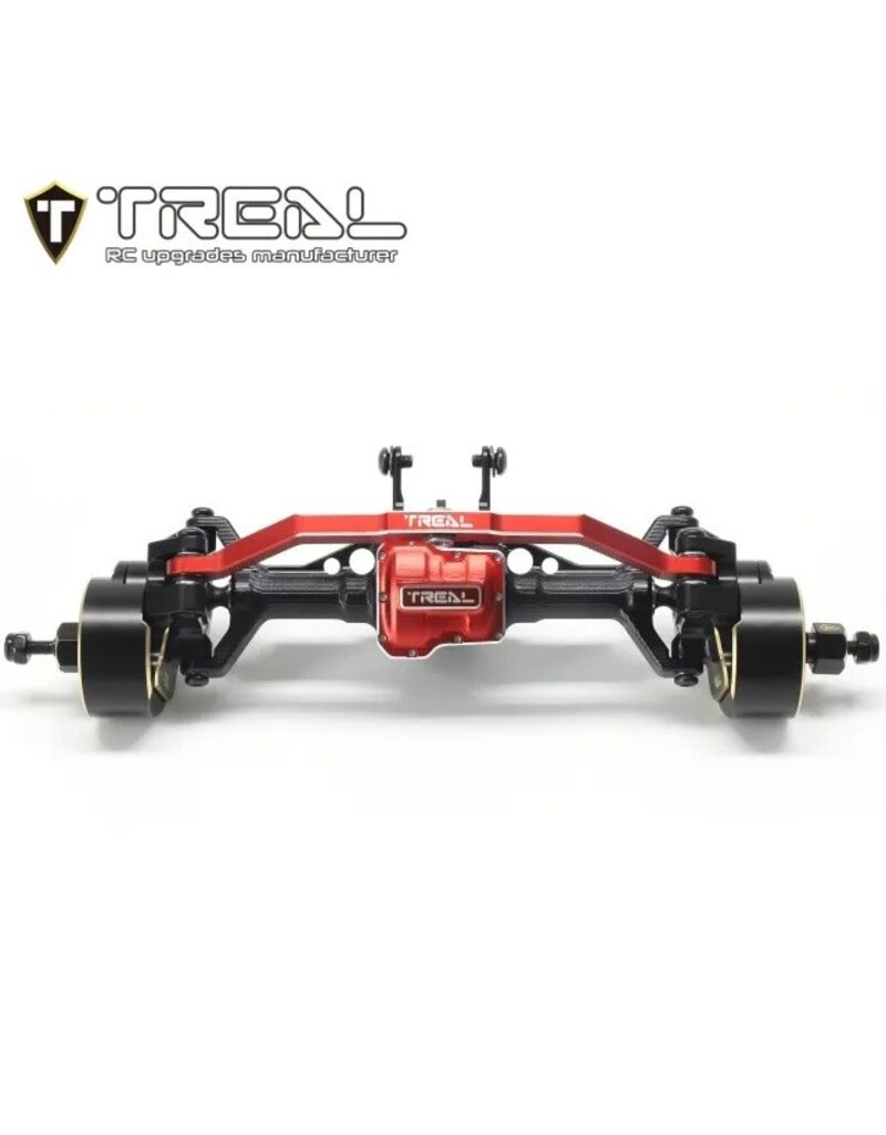 TREAL TRLX003TM0ZKH FRONT PORTAL AXLE COMPLETE KIT FOR TRX-4M BLACK/ RED