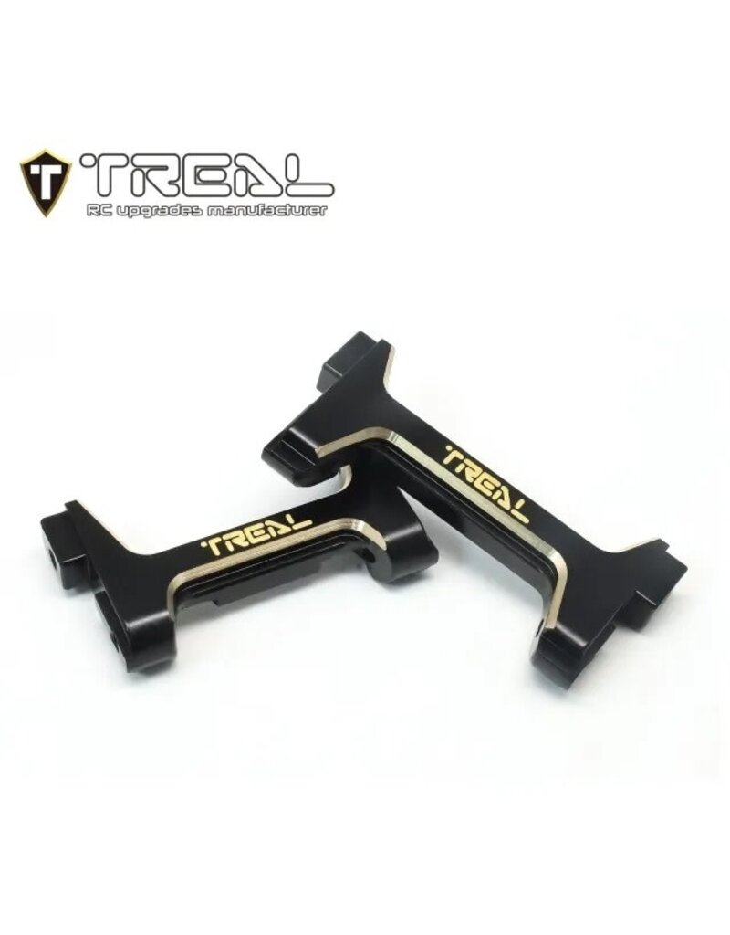 TREAL TRLX003QV8HU1 BRASS FRONT AND REAR BUMPER MOUNTS FOR TRX-4M BLACK