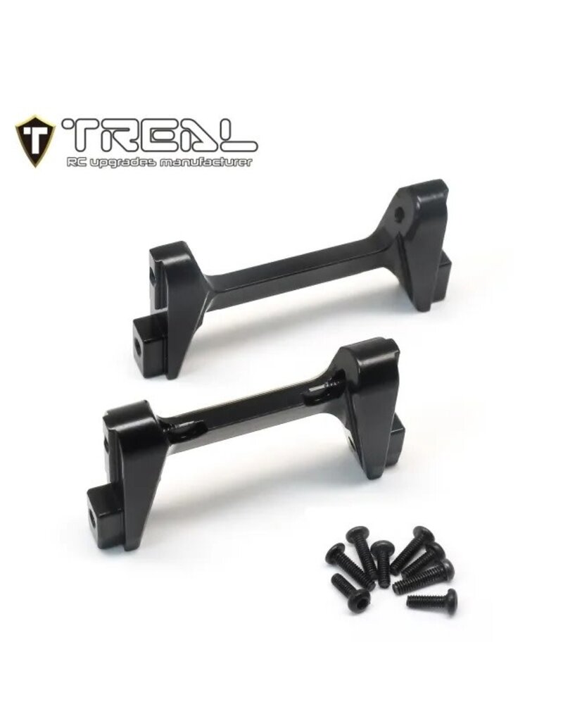 TREAL TRLX003QV8HU1 BRASS FRONT AND REAR BUMPER MOUNTS FOR TRX-4M BLACK