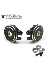 TREAL TRLX003QSERSP BRASS FRONT STEERING KNUCKLES FOR TRX-4M 18.6G BLACK