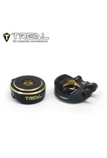 TREAL TRLX003QSERSP BRASS FRONT STEERING KNUCKLES FOR TRX-4M 18.6G BLACK