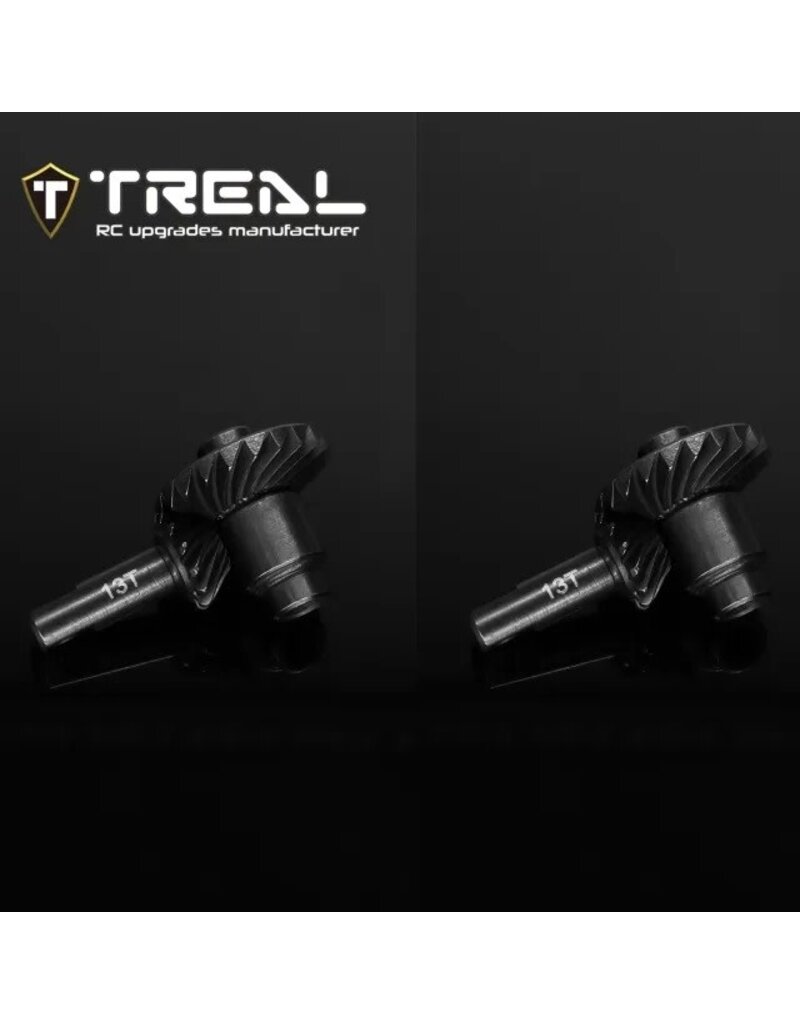 TREAL TRLX003QXH46H HARDENED STEEL AXLE RING AND PINION GEAR SET FOR TRX-4M OVERDRIVE 13T/22T
