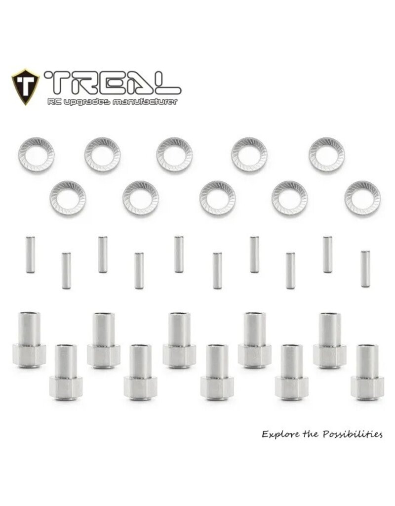 TREAL TRLX003TSIUR1 HARDWARE FOR BRASS EXTENDED WHEEL HUBS FOR TRX-4M