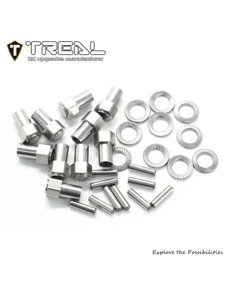 TREAL TRLX003TSIUR1 HARDWARE FOR BRASS EXTENDED WHEEL HUBS FOR TRX-4M