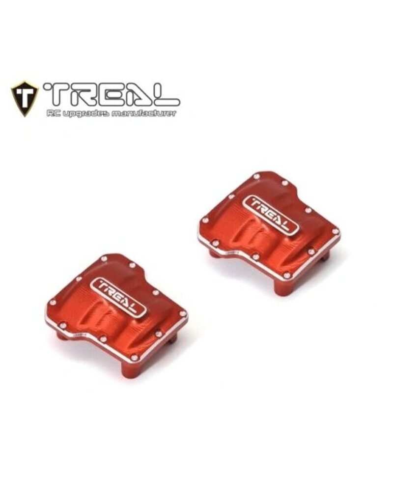 TREAL TRLX003KUW3DZ AXLE DIFF COVER FOR TRX4-M RED