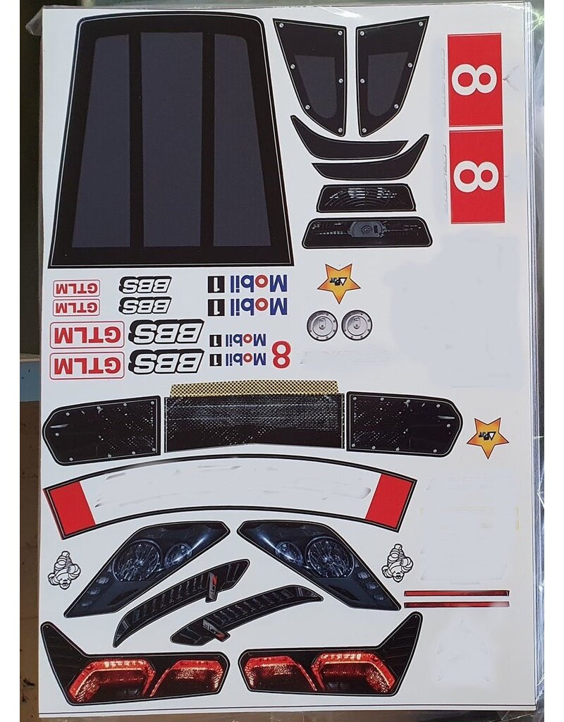 DELTA PLASTIK USA DP8503/2 CORVETTE CR7 1/7 SCALE BODY: CLEAR (NO WING DECAL OR MASKS)