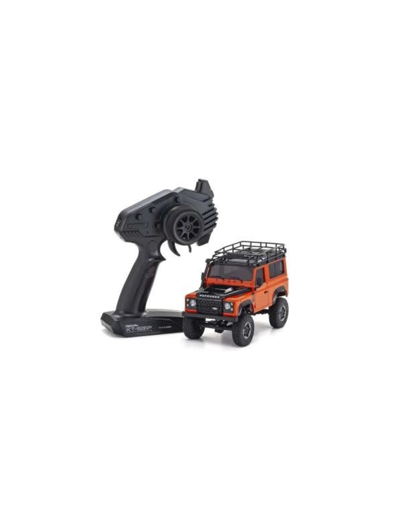KYOSHO KYO32531MO MINI-Z 4X4 READYSET DEFENDER D90 ADVENTURE: PHOENIX ORANGE/ SANTORINI BLACK