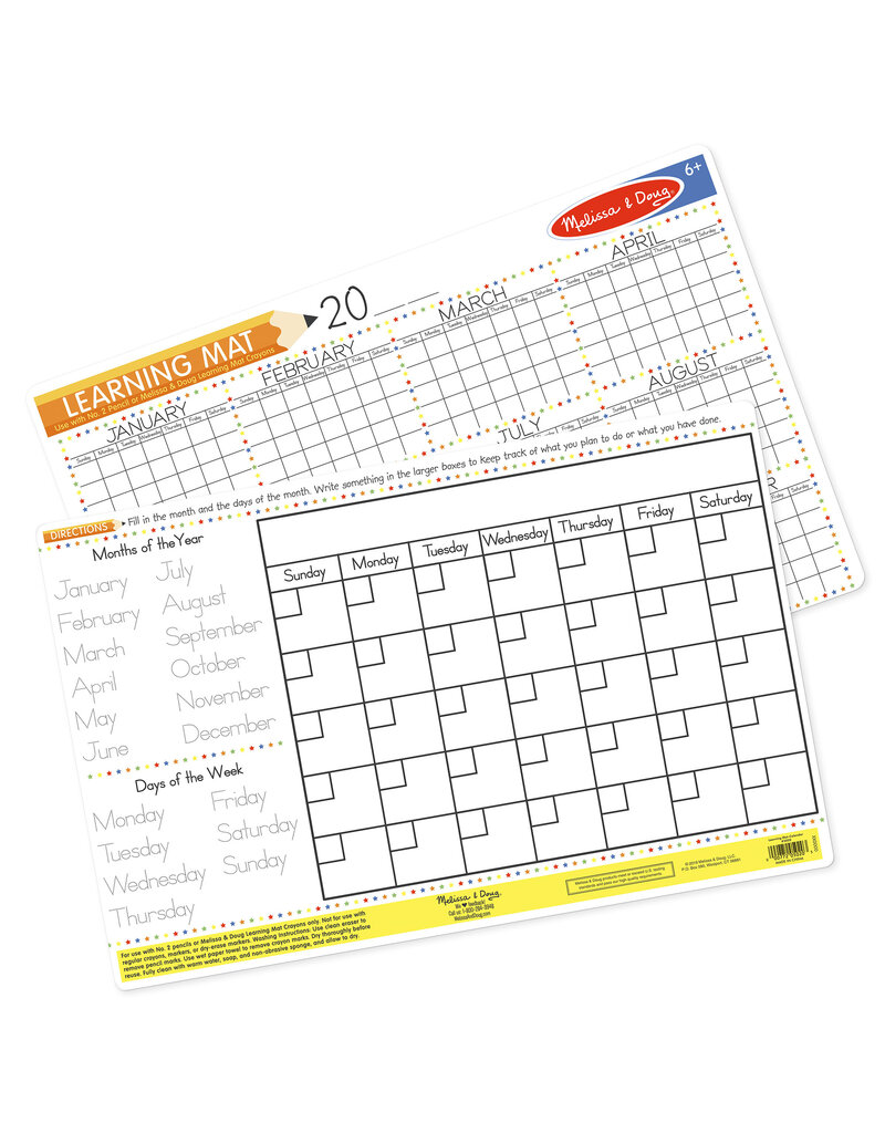 MELISSA & DOUG MD5020 CALENDAR LEARNING MAT