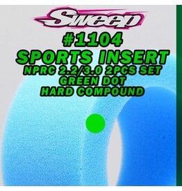 SWEEP RACING SRC1104 NPRC MAX FITS REAR OPEN CELLS SPORTS HARD INSERT GREEN DOT 2PC