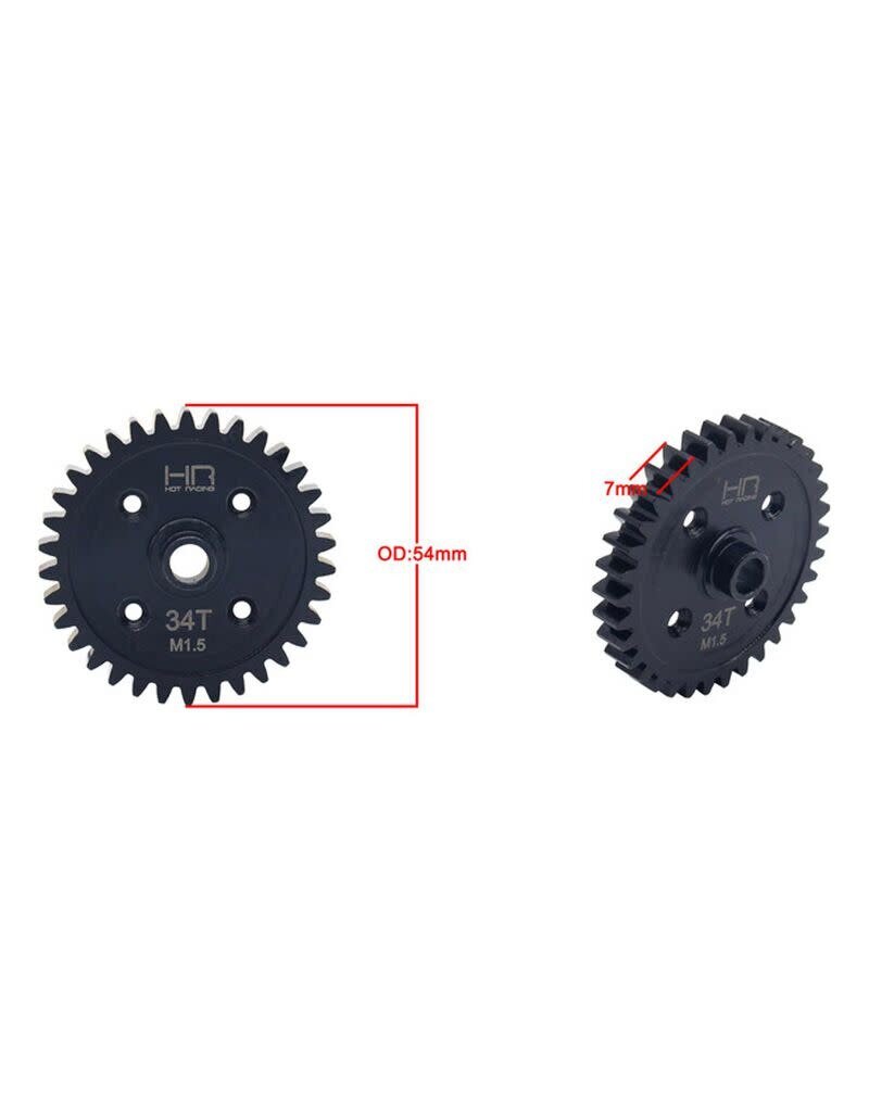 HOT RACING HRASSLG34M15 MOD 1.5 34T STEEL SPUR GEAR FOR TRAXXAS SLEDGE