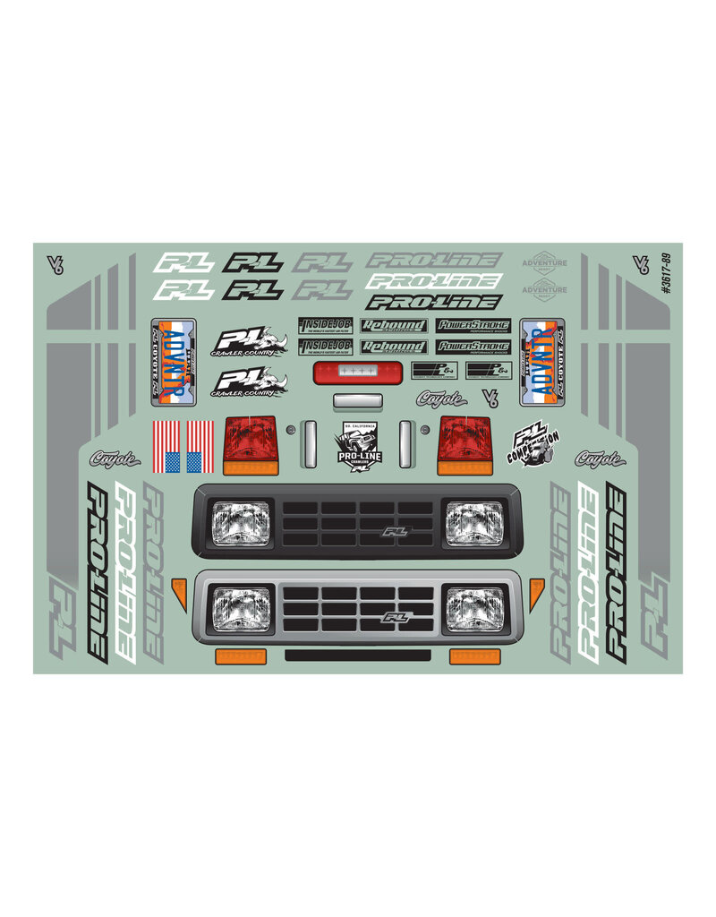 PROLINE RACING PRO361700 COYOTE HIGH PERFORMANCE BODYVFOR 12.3 WHEELBASE SCALE CRAWLERS: CLEAR