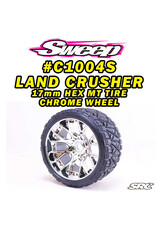 SWEEP RACING SRCC1004S LAND CRUSHER BELTED TIRE MOUNTED ON WHD WHEELS CHROME