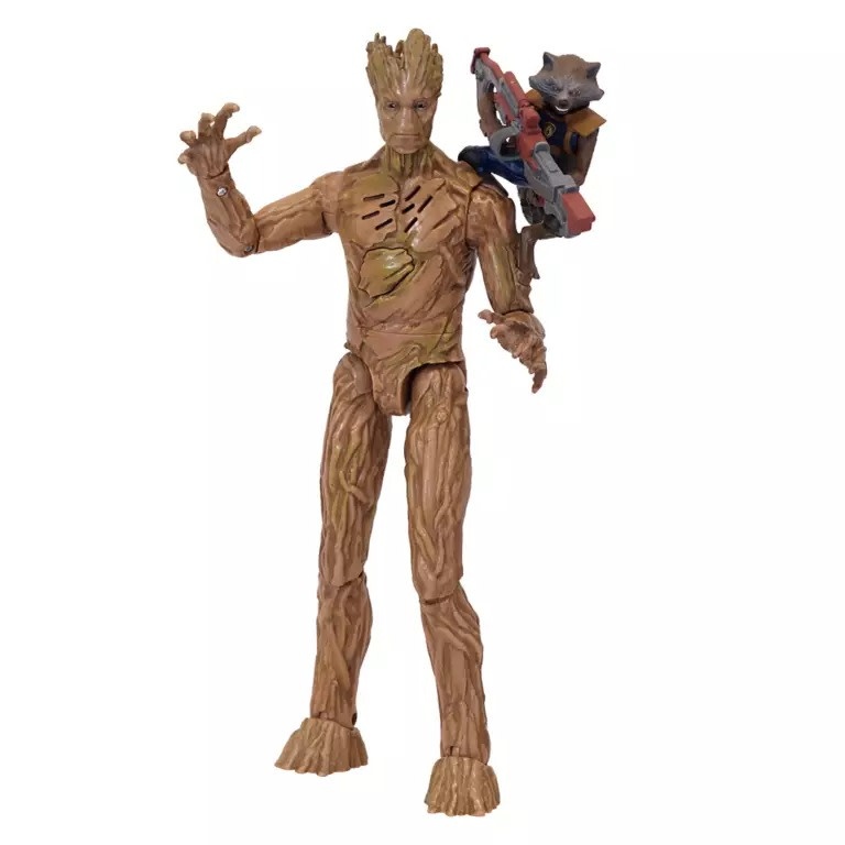 DISNEY 12" GROOT & ROCKET TALKING ACTION FIGURE SET