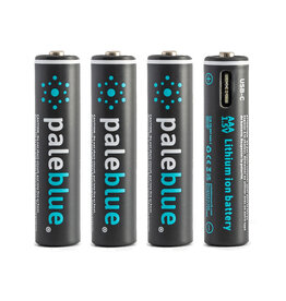 PALE BLUE PBLPBAAAC PALE BLUE LITHIUM ION RECHARGEABLE AAA BATTERIES 4PK