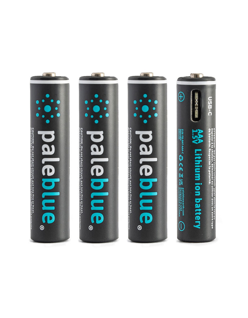 PALE BLUE PBLPBAAAC PALE BLUE LITHIUM ION RECHARGEABLE AAA BATTERIES 4PK