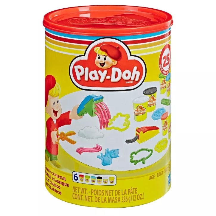 HAS E6242 PLAY-DOH CLASSIC CANISTER RETRO SET W/ 6 NON-TOXIC COLORS