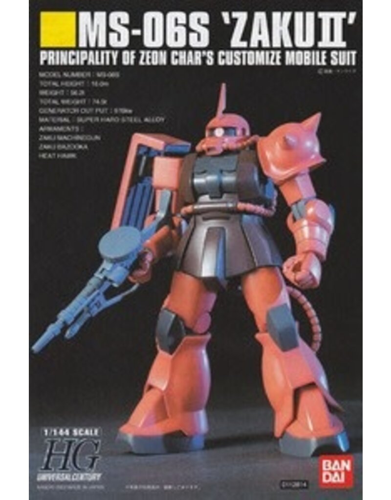 BANDAI *BAS1112814 1/144 HGUC #32 MS-06S CHAR'S ZAKU II "MOBILE SUIT GUNDAM" PLASTIC MODEL KIT