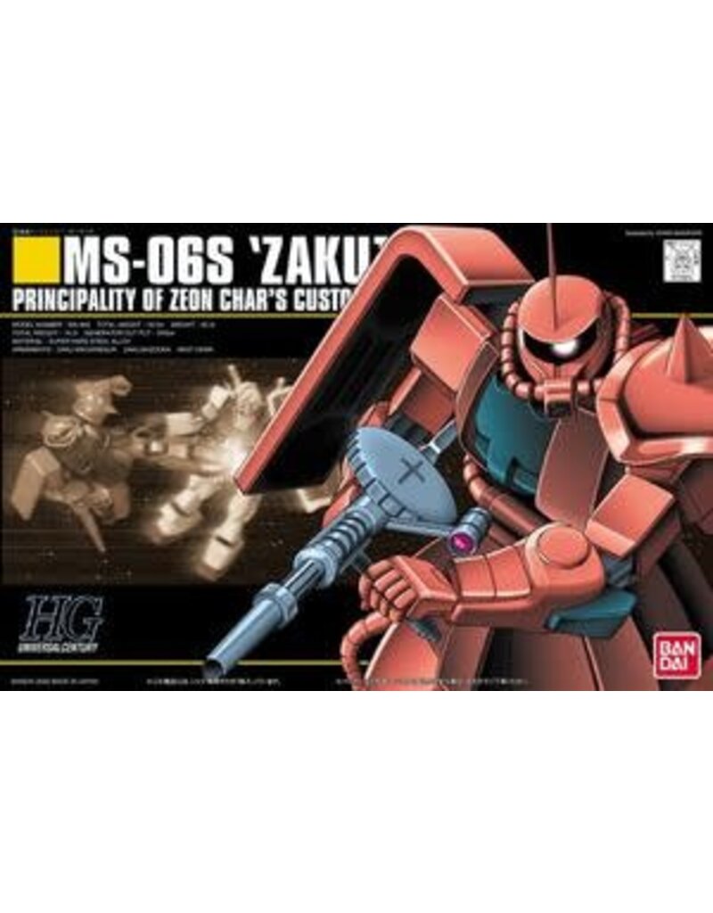 BANDAI *BAS1112814 1/144 HGUC #32 MS-06S CHAR'S ZAKU II "MOBILE SUIT GUNDAM" PLASTIC MODEL KIT
