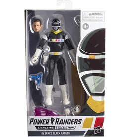 HASBRO HAS E8963/E5906 POWER RANGERS LIGHTNING IN SPACE BLACK RANGER 6” FIGURE TOY WITH ACCESSORIES