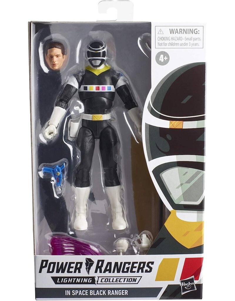 HASBRO HAS E8963/E5906 POWER RANGERS LIGHTNING IN SPACE BLACK RANGER 6” FIGURE TOY WITH ACCESSORIES